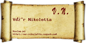 Vér Nikoletta névjegykártya