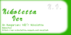 nikoletta ver business card